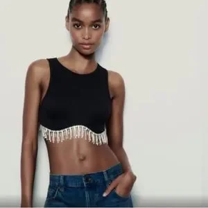 売れ筋商品|||ケネスコール カットソー トップス レディース Women's Fringe Cropped Camisole Top Black 81Y670vWwWL._AC_SY350_QL65_.jpg